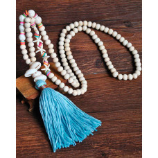 1pc Bohemian Beaded Tassel Design Turquoise Pendant Necklace - style6