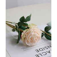 1pc Burnt Edge Artificial Rose Bouquet Flower Arrangement Wedding Tables Centerpieces Decorations - white