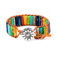 1pc Colorblock Stone Braided Bohemian Bracelet - style2