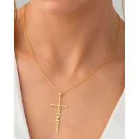 1pc Faith Letter Pendant Necklace - gold