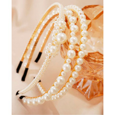 1pc Faux Pearls Decor Hair Hoop - style1