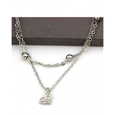 1pc Faux Zircon Heart Pattern Multi-layer Beach Anklet - style3