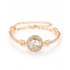 1pc Geometric Rhinestone Fashion Jewelry Gift Bracelet - gold
