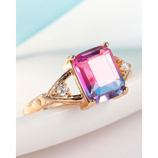 1pc Gradient Color Square Crystal Stone Ring - style2