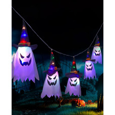 1pc Halloween LED String Light Halloween Decor Light Steady/Flickering Modes Spooky Halloween Garden Yard Outside Decoration - style1