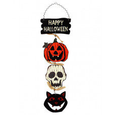 1pc Halloween Wooden Door Hanging Welcome Sign Ornament Home Outdoor Haunted House Decoration - style5