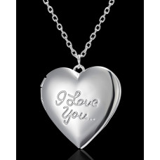 1pc Heart Shaped Locket Pendant Necklace - style2