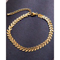 1pc Herringbone Simple Gold Anklet - gold