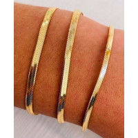 1pc Herringbone Unisex Chain Bracelet - gold