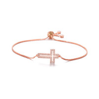 1pc Hollow Out Cross Pattern Tassel Bracelet - rose gold