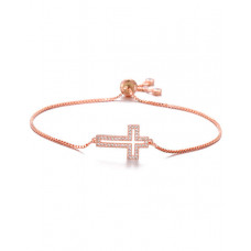 1pc Hollow Out Cross Pattern Tassel Bracelet - rose gold