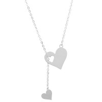 1pc Hollow Out Heart Pendant Necklace - silver