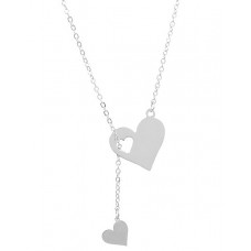 1pc Hollow Out Heart Pendant Necklace - silver