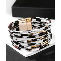 1pc Leopard Multi-Layer Magnet Bracelet - white