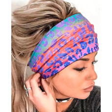 1pc Leopard Print Ombre Sports Wide Headband - purple