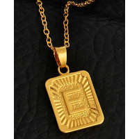 1pc Letter Embossed Square Pendant Necklace - style5