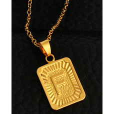 1pc Letter Embossed Square Pendant Necklace - style6