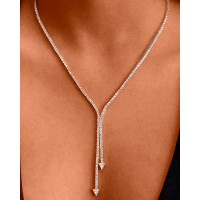 1pc Minimalist Rhinestone Tassel Arrow Pendant Necklace - gold