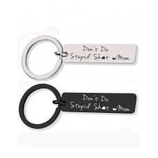 1pc Mother's Day Gift Slogan Rectangle Pendant Key Chain - black