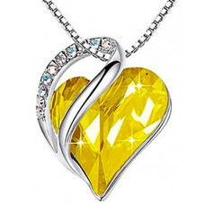 1pc Mother's Day Heart Shaped Pendant Necklace - yellow