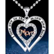 1pc Mother's Day Mom Letter Hollow Out Heart Shaped Pendant Necklace - Multicolor