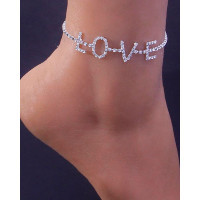 1pc Mother's Day Wedding Guest Gift Fashion Jewelry Love Letter Anklet - silver