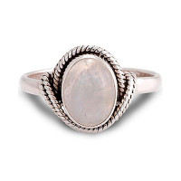 1pc Oval Crystal Stone Vintage Wedding Ring - white