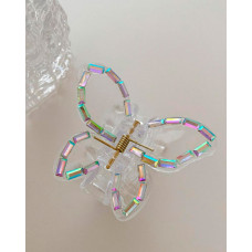 1pc Pearls Decor Butterfly Shaped Hair Claw - style3