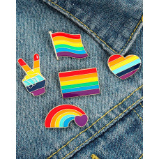 1pc Rainbow Graphic Pride Month Pin Decoration Brooch - style1