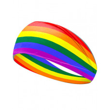 1pc Rainbow Stripe Sports Costume Headband - Multicolor