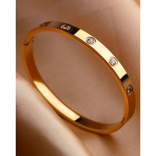 1pc Rhinestone Decor Simple Fashionable Bracelet - gold
