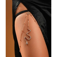 1pc Snake Decor Layered Leg Chain - gold