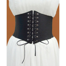 1pc Studded Lace-up Elastic Corset Belt - black