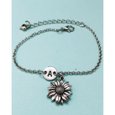 1pc Sunflower Shaped Vintage Bracelet - silver