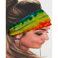 1pc Tie Dye Print Wide Yoga Sports Headband - Multicolor