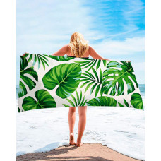 1pc Tropical Print Large Beach Blanket Bath Towel - style4