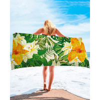 1pc Tropical Print Large Beach Blanket Bath Towel - style5