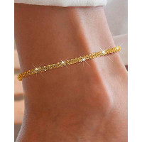 1pc Twisted Beach Chain Anklet - gold