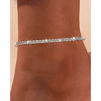 1pc Twisted Beach Chain Anklet - silver