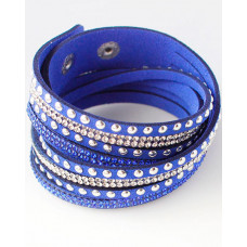 1pcs Leather Multi-layer Wide Bracelet - blue