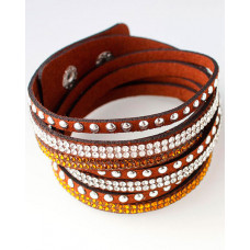 1pcs Leather Multi-layer Wide Bracelet - brown