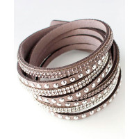 1pcs Leather Multi-layer Wide Bracelet - gray