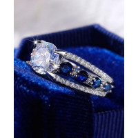 1pcs Zircon Decor Ring - blue