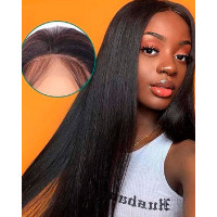 22 Inch Straight Synthetic Hair Wigs - black