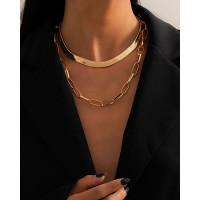 2PCS Simple Chain Necklace - gold