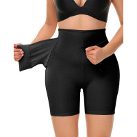 3 Hook Front Tummy Control Butt Lifting Shapewear - black