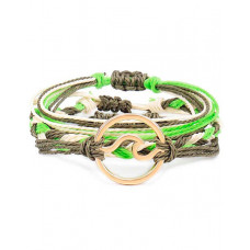 3pcs Bohemian Colorblock Braided Bracelets Set - green