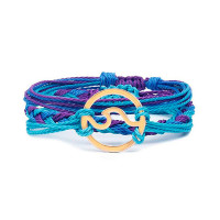 3pcs Bohemian Colorblock Braided Bracelets Set - purple