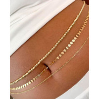 3PCS Metal Ball Disc Layered Waist Chain - gold