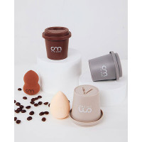 3PCS Triple Coffee Cup Makeup Sponge Set - brown